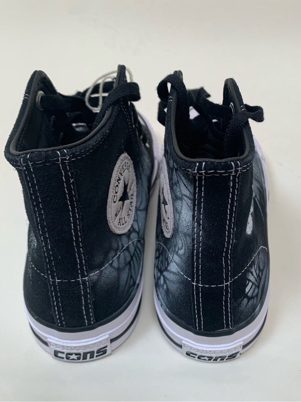 Converse All Star CTAS Pro Hi Black Custom Paint Los Angeles Butterfly Women’s 8 - Picture 7 of 9